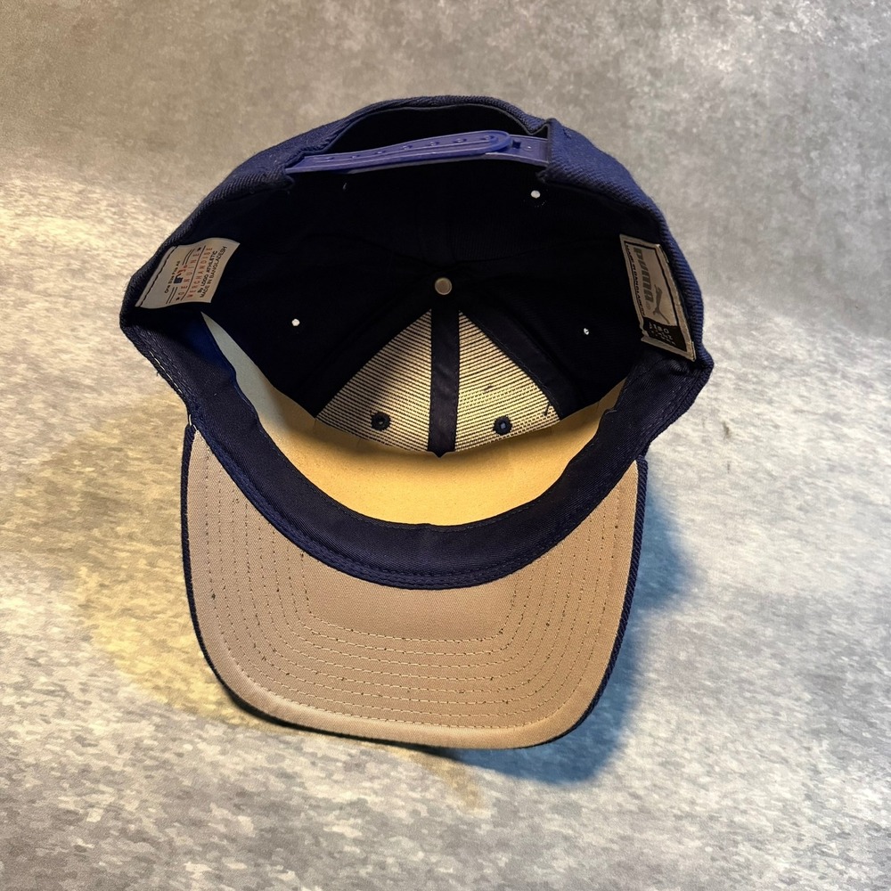 Vintage Puma MLB Chicago Cubs Snapback Hat Mens Navy Blue Red Logo Baseball Cap - Picture 7 of 8